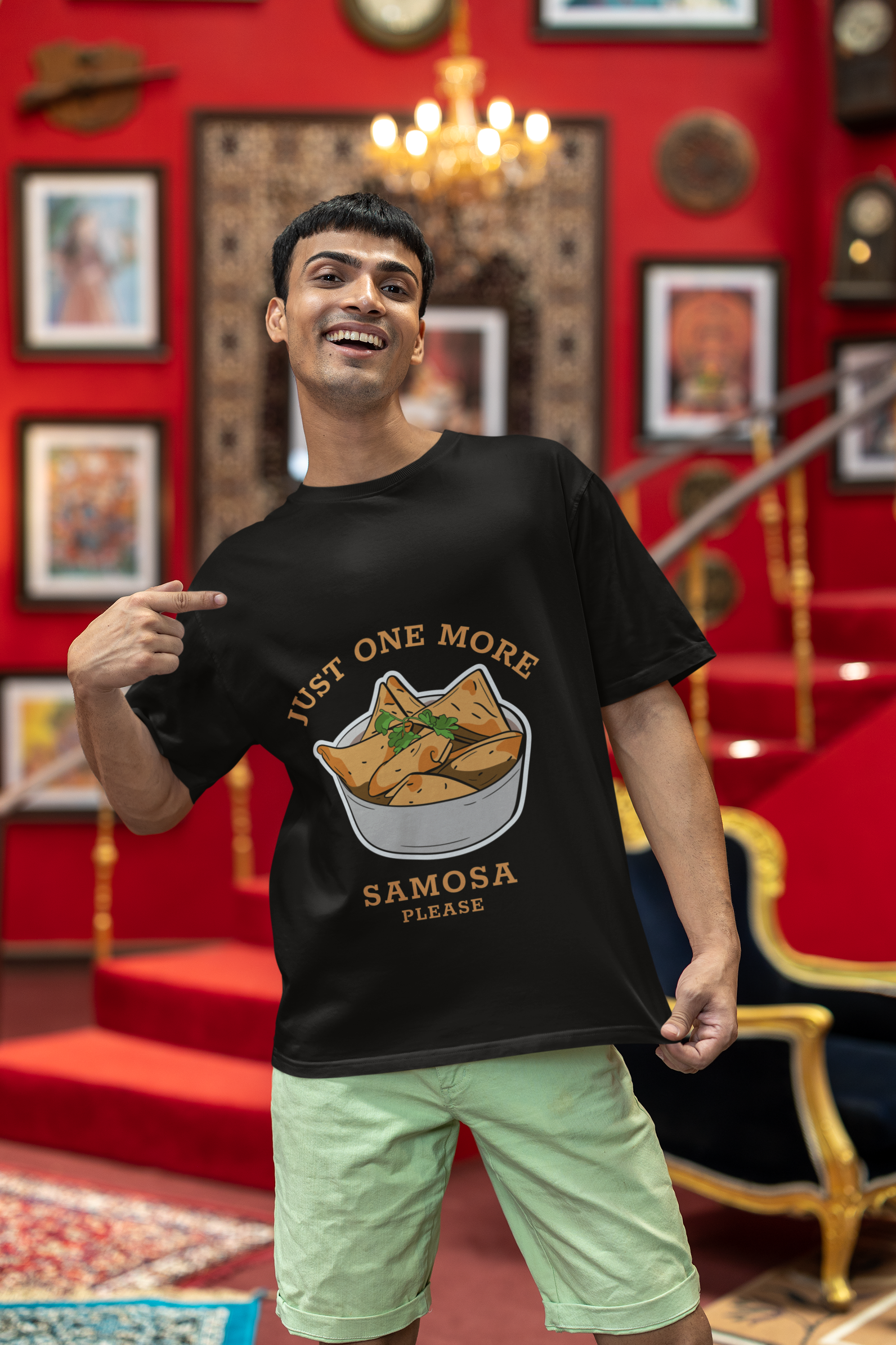 Unisex Oversized T-Shirt - “Just One More Samosa Plz”
